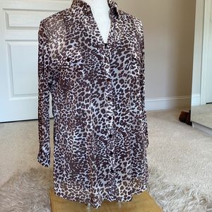 Knit button down with attached camisole - size L